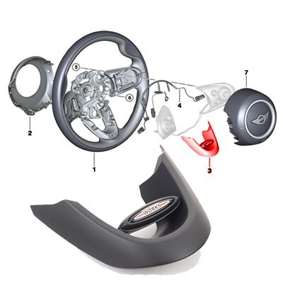 CACHE BAS DE VOLANT JCW MINI F54 A F60 CACHE BAS DE VOLANT JCW MINI F54 A F60