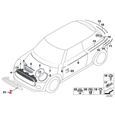 GRILLE DE PRISE AIR AVANT MINI F55 F56 COOPER SD ET S