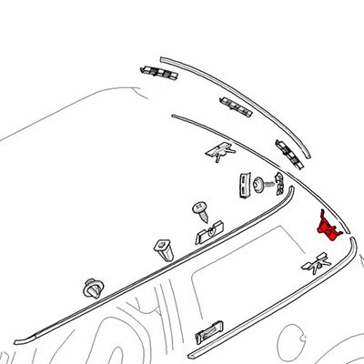 CLIPS MOULURE ARRIERE BLANC MINI R50 R53 ESS X1