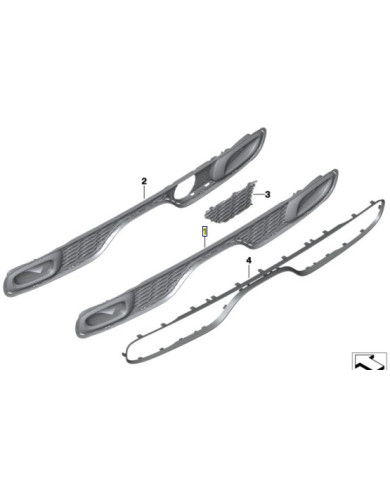GRILLE DE PARE CHOC ARRIERE F55 F56 F57 COOPER S ET SD