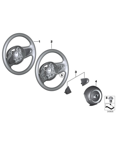 CACHE PAIRE ANTHRACITE VOLANT 2 BRANCHES MINI R55 A R61 X2 CACHE PAIRE ANTHRACITE VOLANT 2 BRANCHES MINI R55 A R61 X2