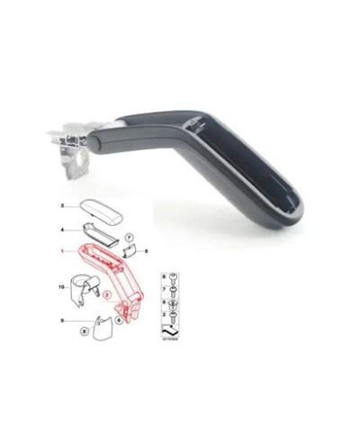 BRAS ACCOUDOIR AVANT CENTRAL ANTHRACITE MINI R50 R52 R53 BRAS ACCOUDOIR AVANT CENTRAL ANTHRACITE MINI R50 R52 R53