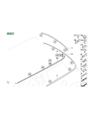 LECHE VITRE ARRIERE GAUCHE MOULURE CHROMEE MINI R50 R53