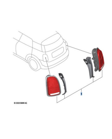 Kit de montage feu arrière facelift UnionJack black F60 Kit de montage feu arrière facelift UnionJack black F60