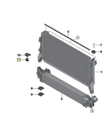 Pièce de fixation de radiateur gauche ou droite F54 à F60 Pièce de fixation de radiateur gauche ou droite F54 à F60