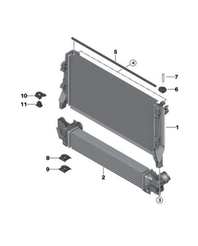 Refroidisseur d'air de suralimentation F54 A F60 2016 A 2019 Refroidisseur d'air de suralimentation F54 A F60 2016 A 2019
