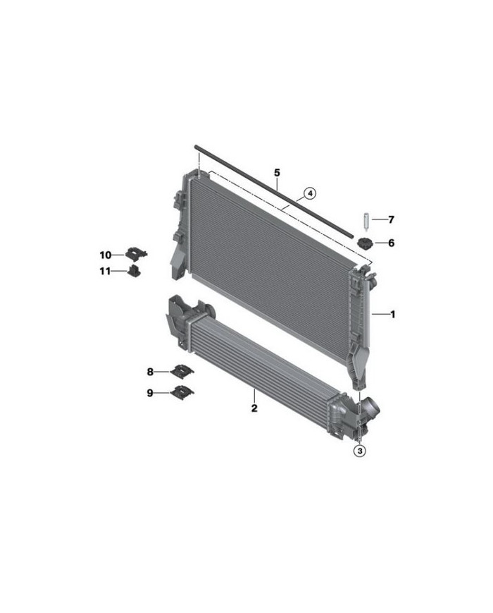 Refroidisseur d'air de suralimentation F54 A F60 2016 A 2019