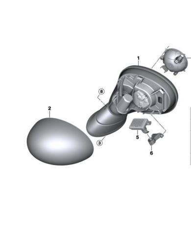 Coque de rétroviseur apprêt gauche F55 A F60
