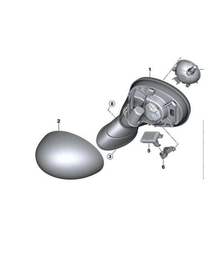 Coque de rétroviseur apprêt gauche F55 A F60