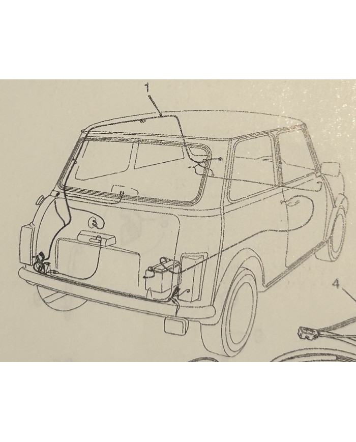 FAISCEAU ELECTRIQUE ARRIERE avec radio Mini 998cc et Moke avant 1988 FAISCEAU ELECTRIQUE ARRIERE avec radio Mini 998cc et Moke avant 1988